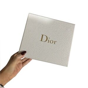 Dior Cream Textured Gift Box with Gold Logo